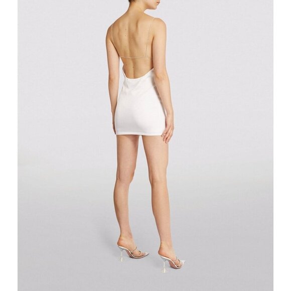 GAUGE81 Hira Mini Backless Dress in Ivory Small New Crystal Straps - Picture 13 of 15